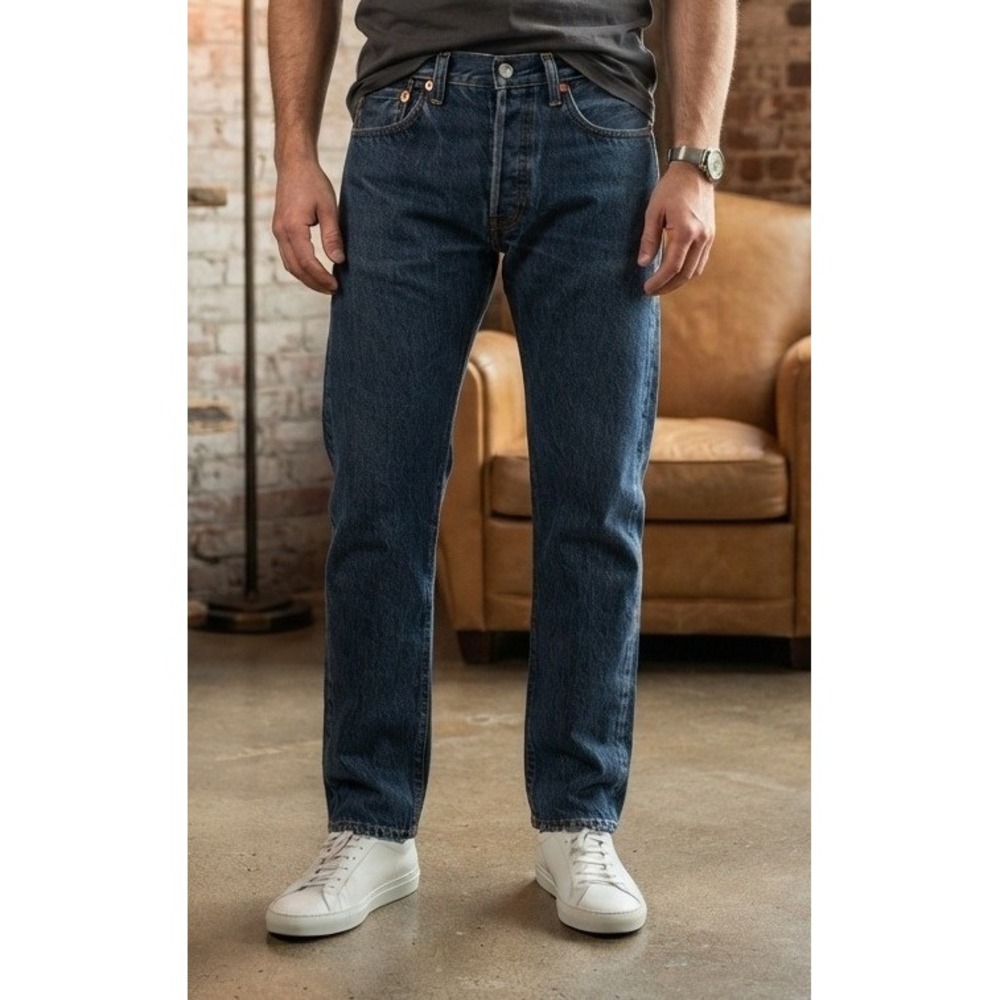 Levi's 505 Regular Fit Men's Denim Jeans 33x34 Medium Blue Straight Leg Like New